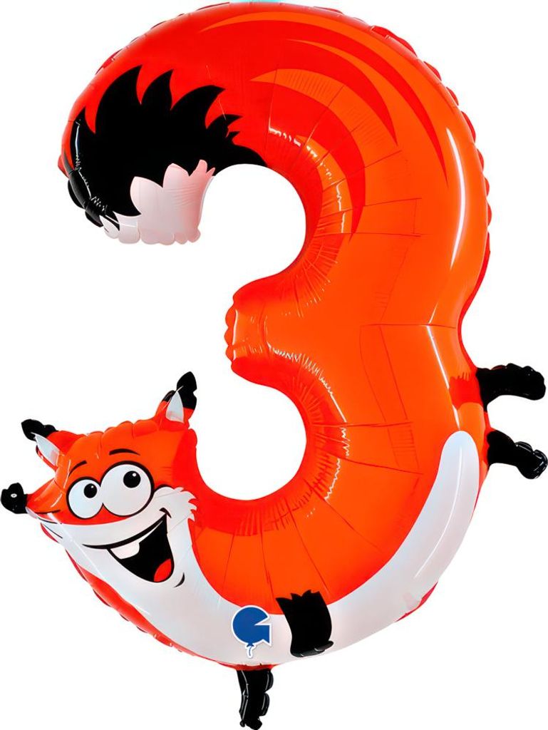 Riesenzahl Folienballon Animaloon 40"/102cm | #3 Fuchs