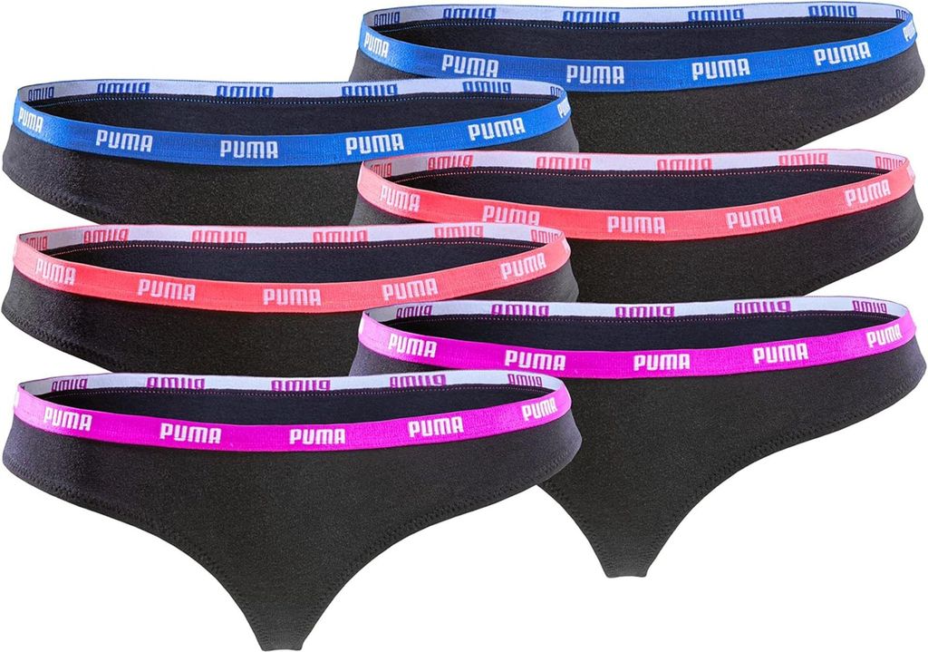 Puma Damen Unterhosen 6er Pack String Black Statement Produktbild 