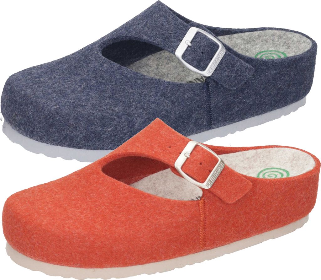 Dr. Brinkmann Damen Hausschuhe Pantoffeln Keilabsatz Filz 330004, Größe:41 EU, Farbe:Blau