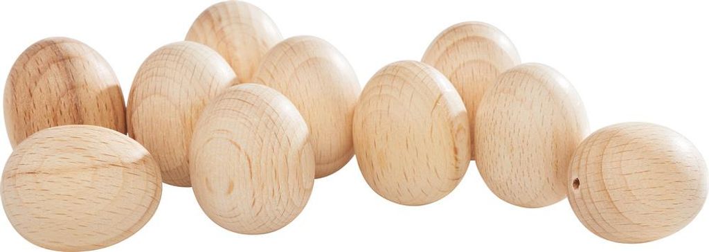 VBS Holz Ei gebohrt 3 x 2.5 cm 10 Stück Bastelbedarf Produktbild 