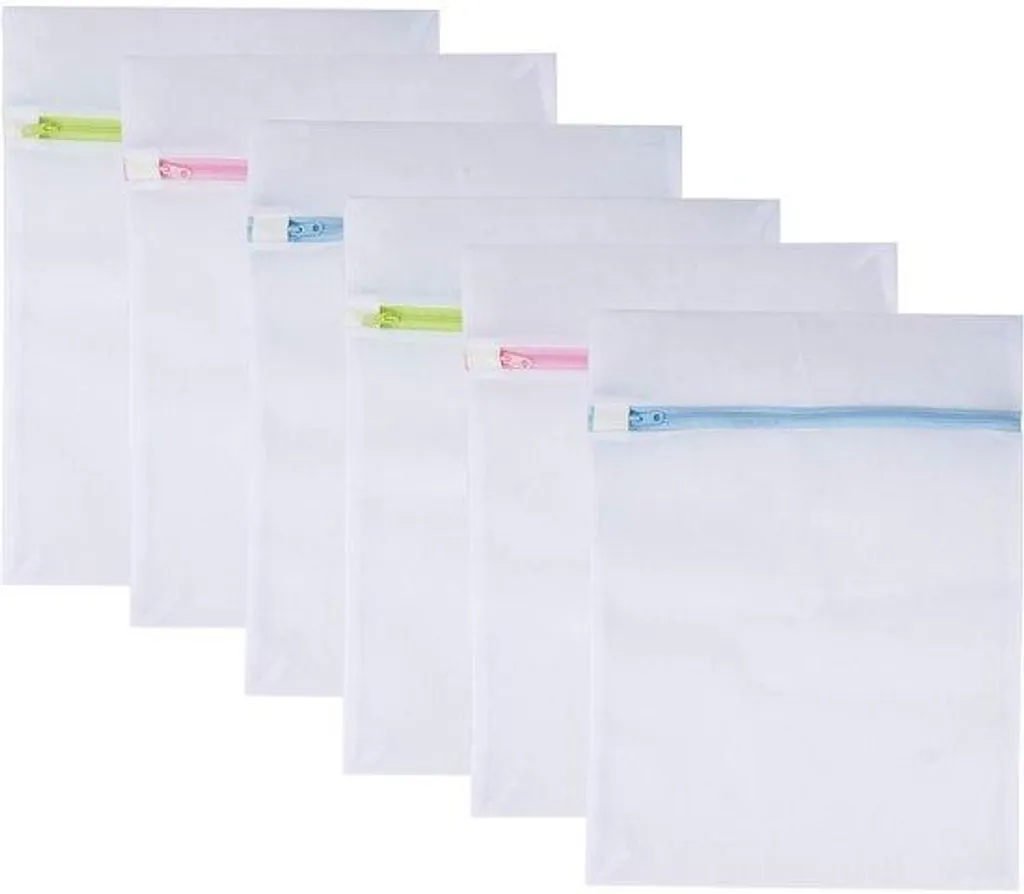 Lot de 6 sacs de lavage en maille 40x30 cm pour linge délicat