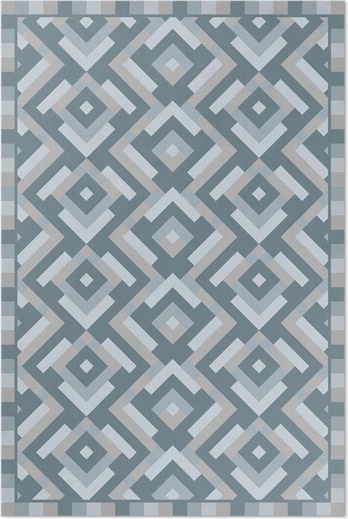 Aztekische Geometrie im Vintage-Boho-Stil – Vinyl Fußmatte – 60x90 cm – Rutschfest, Pflegeleicht & Langlebig