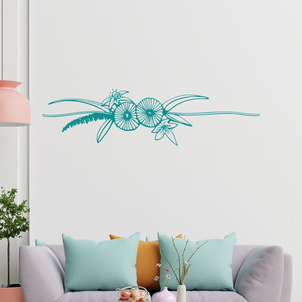 Blumen - Ranken Wandtattoo in 6 Größen - Wandaufkleber Wall Sticker - Dekoration, Küche, Wohnzimmer, Schlafzimmer, Badezimmer