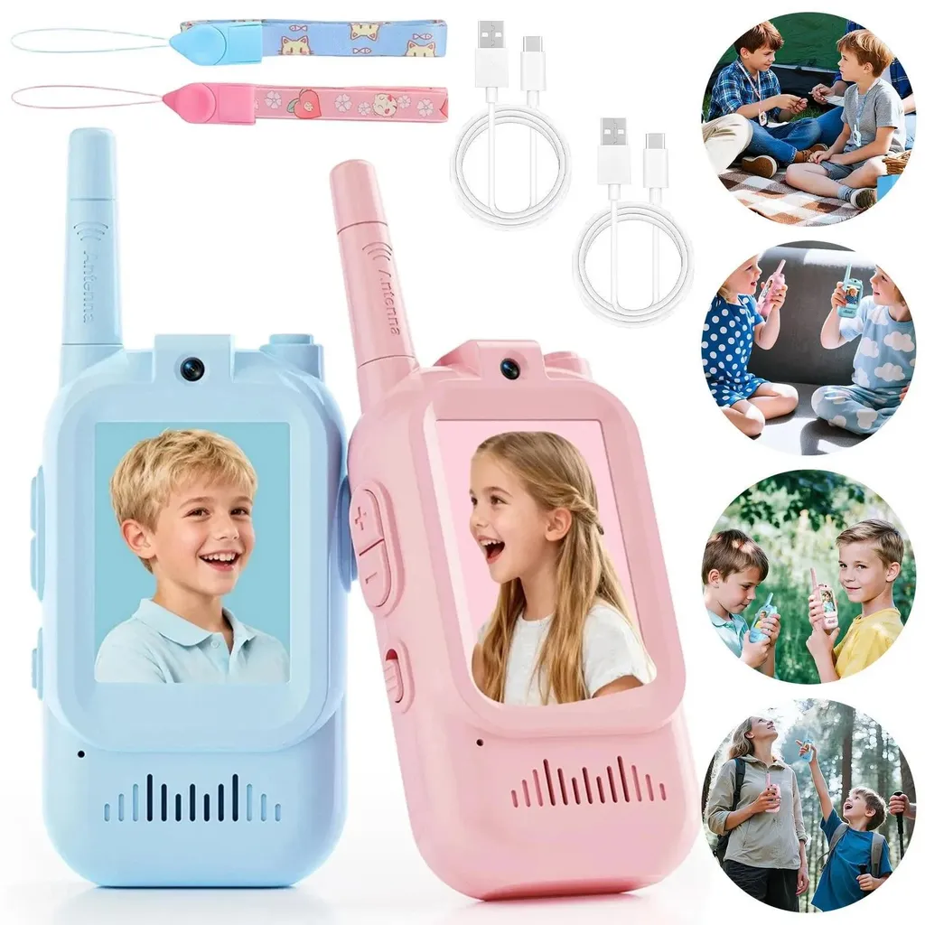 Talkie-walkie 4 modes longue portée avec écran LCD pour les enfants