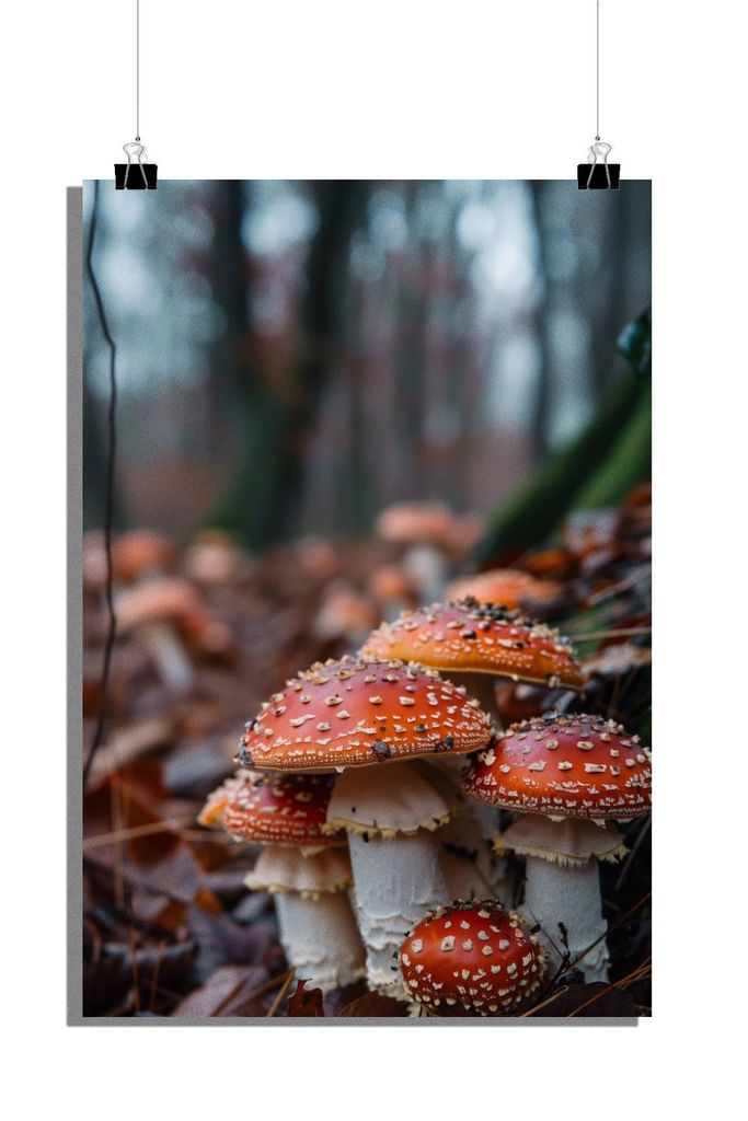 Pilze Poster - Wald Poster - Natur Poster - Nahaufnahme Fotografie Poster - 51x71cm - Perfekt zum Einrahmen