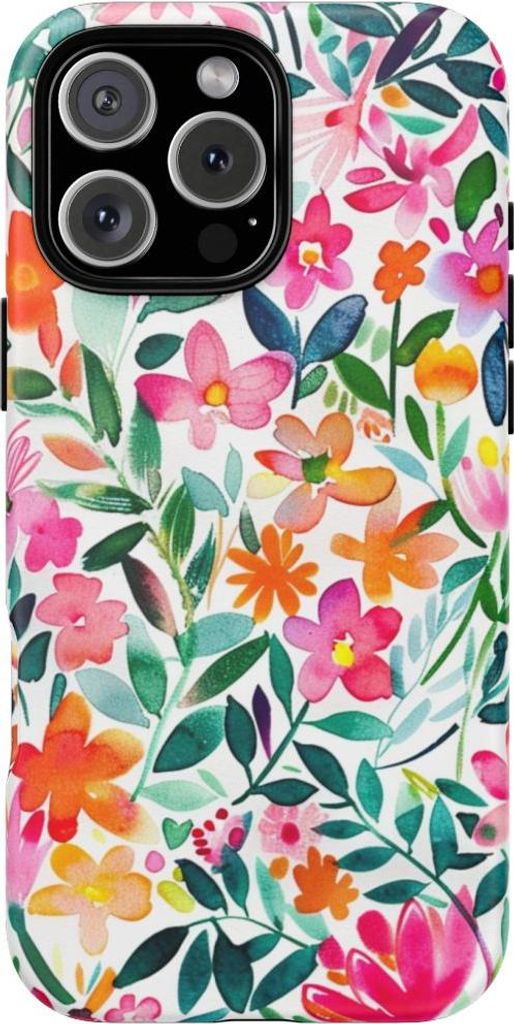 Buntes Aquarell-Blumenmuster – Hülle Kompatibel mit iPhone 16 Pro Max