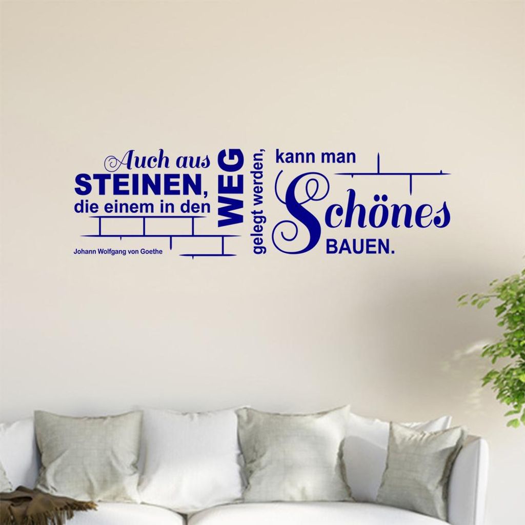 Auch aus Steinen, die einem ... Wandtattoo in 6 Größen - Wandaufkleber Wall Sticker - Dekoration, Küche, Wohnzimmer, Schlafzimmer, Badezimmer