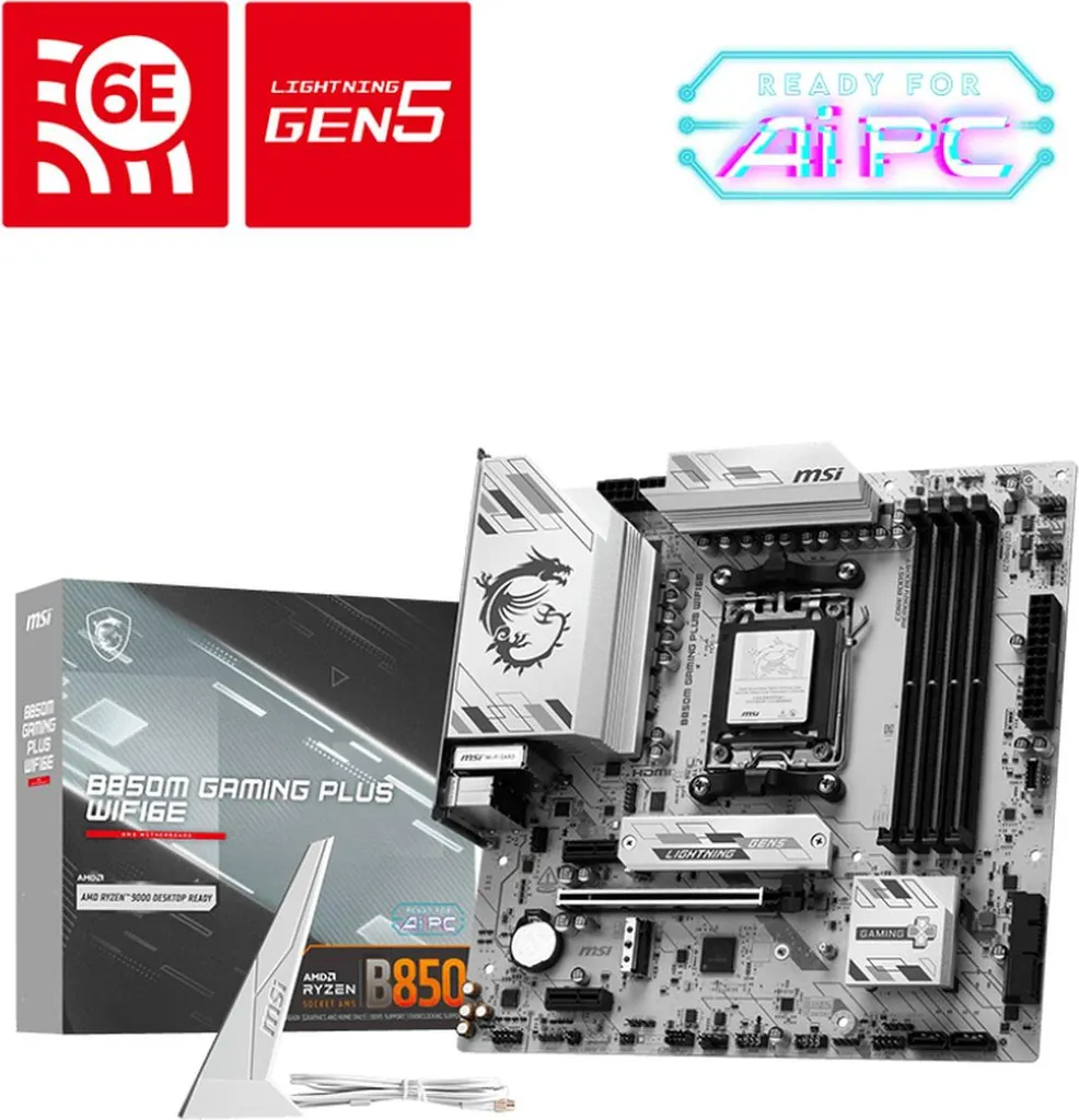 MSI B850M GAMING PLUS WIFI6E Évitez les lags avec le WiFi 6E sur AMD AM5