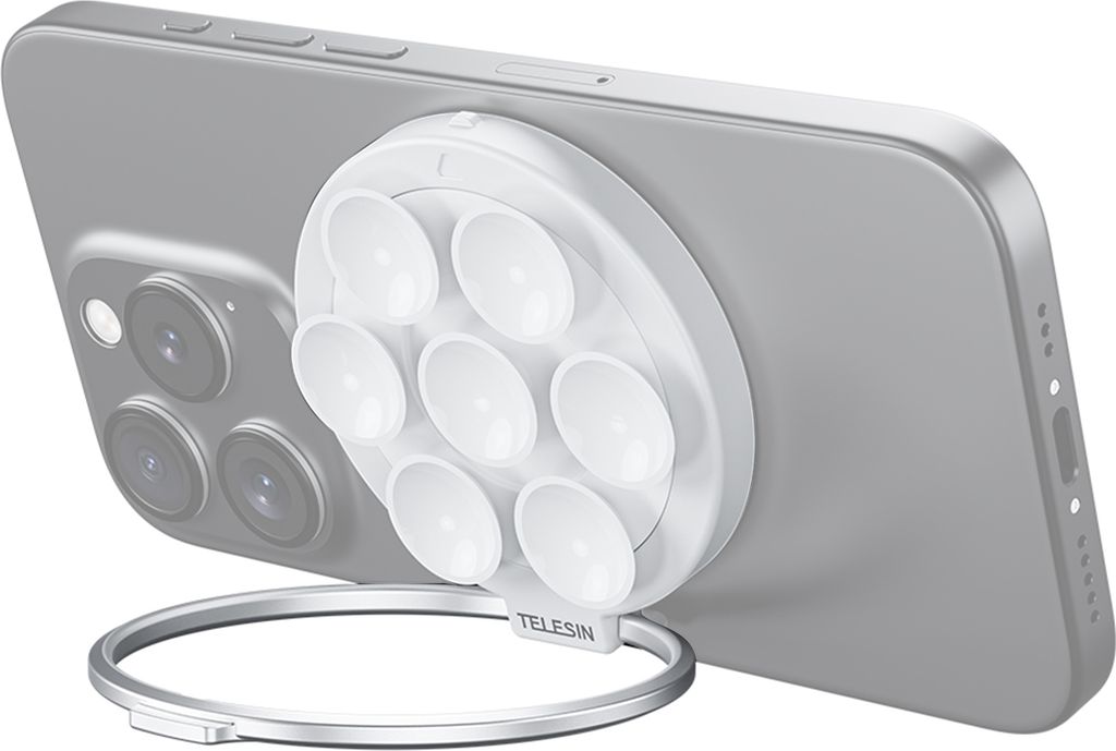 Magnetische Telefonhalterung mit Saugnapf, magnetische Telefonhalterung, faltbarer Telefonhalter, Desktop-Telefonstaender mit Make-up-Spiegel, Ersa...