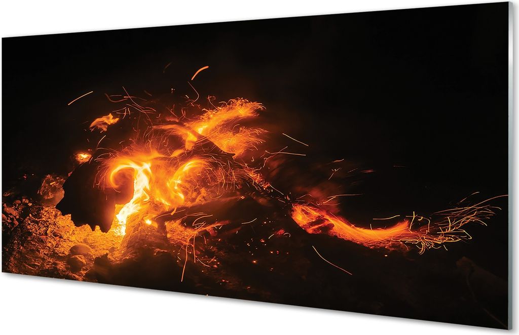 Spritzschutz 100x50 Wandkunst Feuerdrache