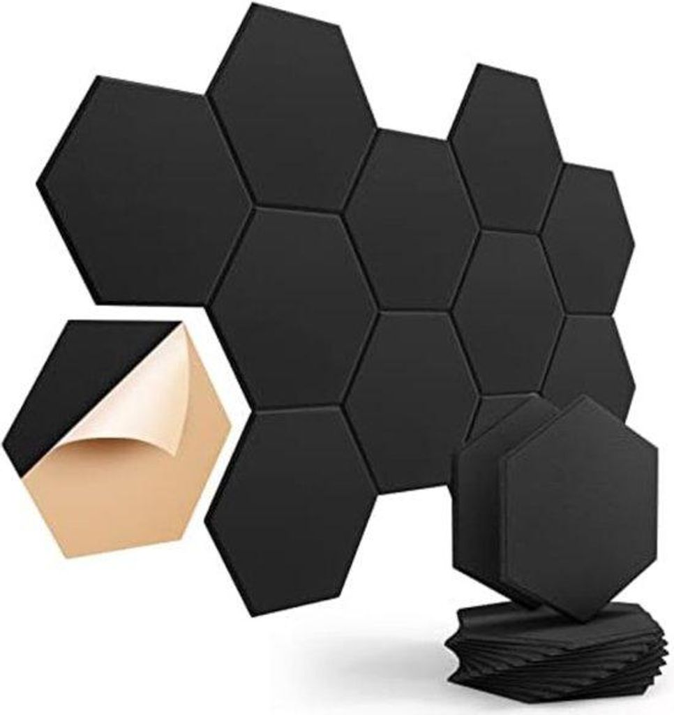 Schallschutzplatten Selbstklebend - Schallschutzplatten - Klangdämmstoff - Schwarz - Studioqualität