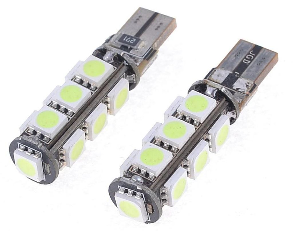 LED-Diodenlampen für Positionslicht (T10/W5W), 13 SMD, 12 V, 5 Lichtfarben, Canbus - fehlerfrei, ohne Fehlermeldung