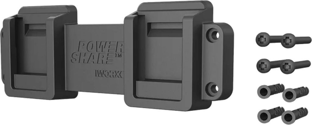 WORX WA1014 Akku-Halterung, Wandhalter für 2 PowerShare Akkus, stabile Montagehalterung zur sicheren Aufbewahrung (kompatibel mit allen PowerShare...