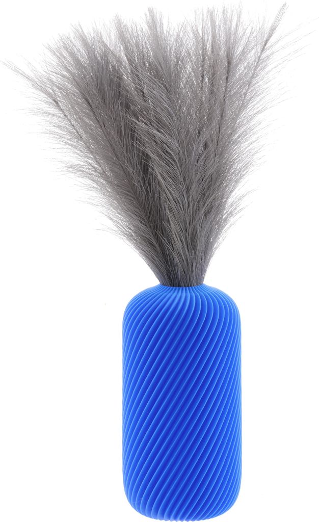 3D Druck Deko Vase Flasche für Kunstblumen Blumenvase Trockenblumen für Pampasgras Höhe 25cm Blau Vase für Bauklotzblumen