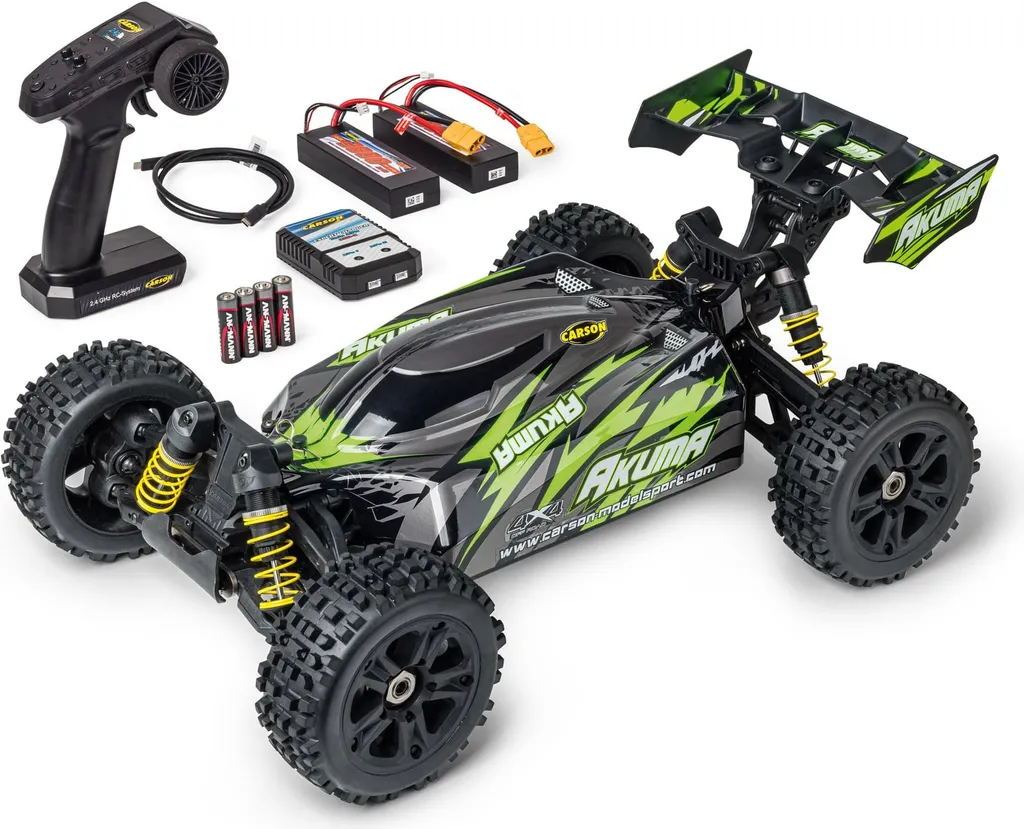 Buggy Carson 1:8 Akuma 4WD pour le pilotage en extérieur, RC vert RTR