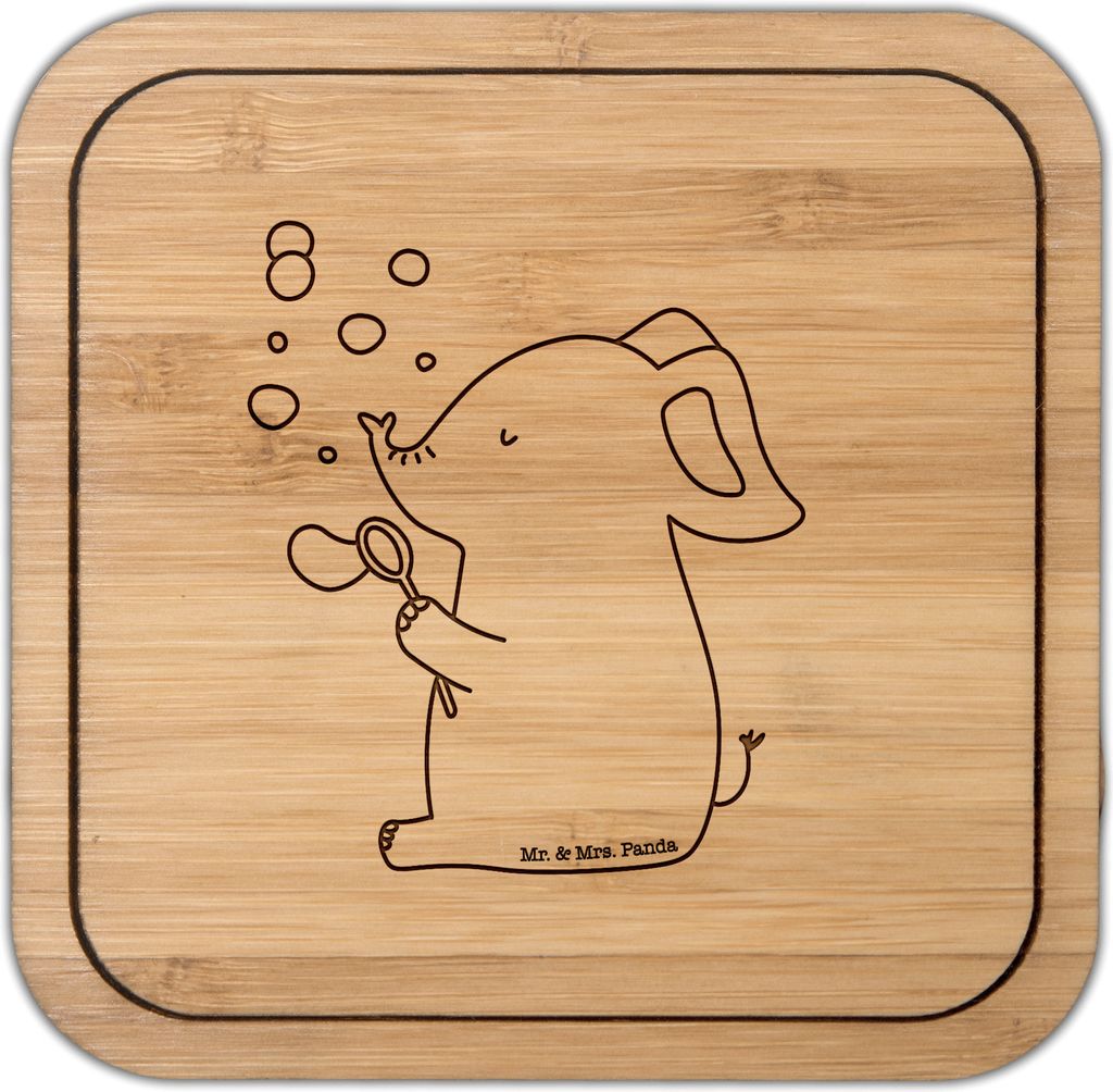 Mr. & Mrs. Panda kork untersetzer Elefant Seifenblasen - Transparent - Geschenk, kunststoff, Liebe, Tiere, Liebesspruch, Tischuntersetzer, Coaster,...