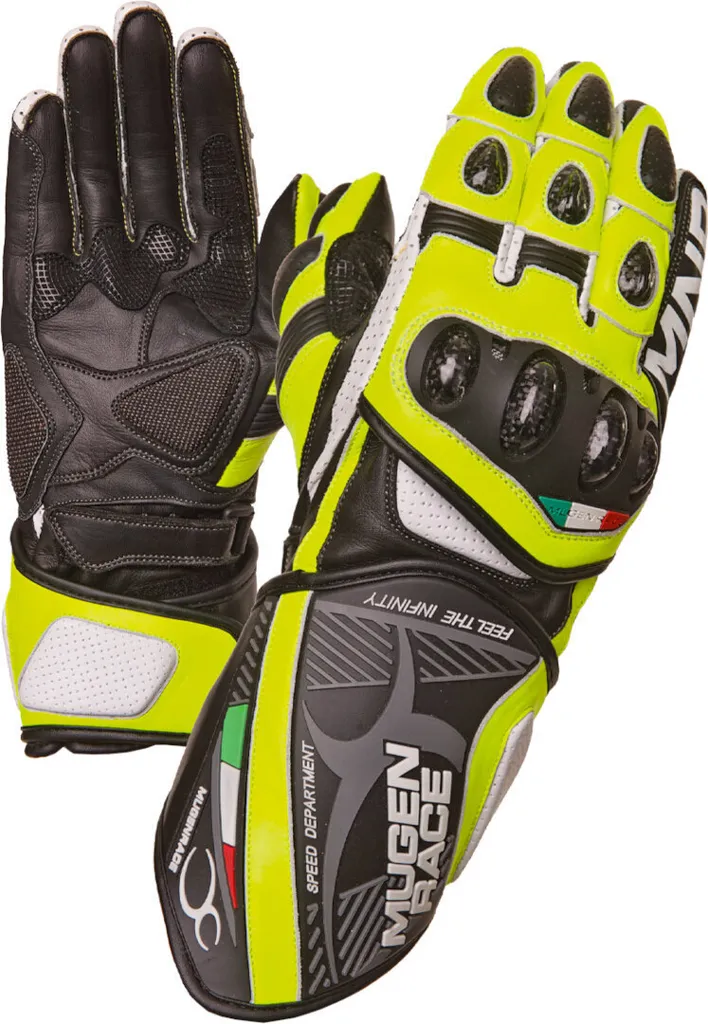 Gants de moto racing MUGENRACE Neptun pour pilotage sur piste S