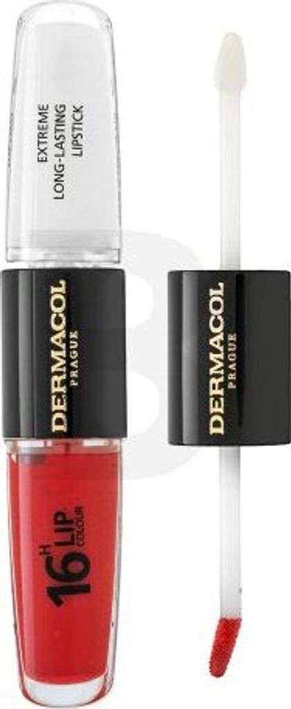 Dermacol 16H Lip Colour Extreme Long-Lasting Lipstick zweiphasige, langanhaltende Farbe und Gloss für die Lippen No. 03 8 ml
