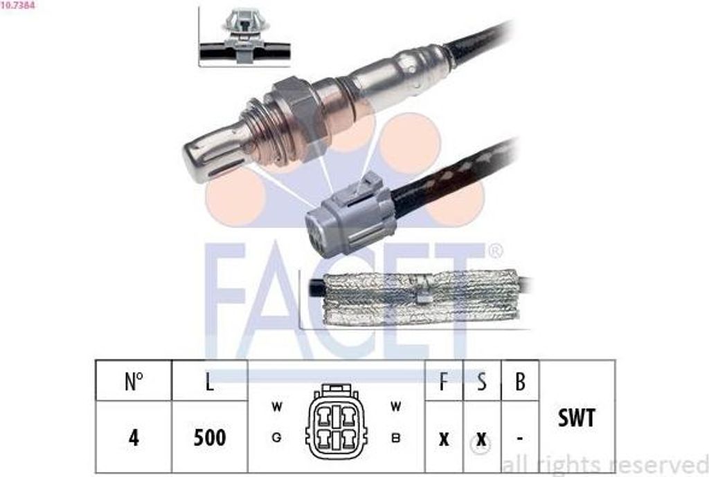 FACET Lambdasonde für SUBARU IMPREZA Stufenheck (GD) Fingersonde 500mm 10.7384