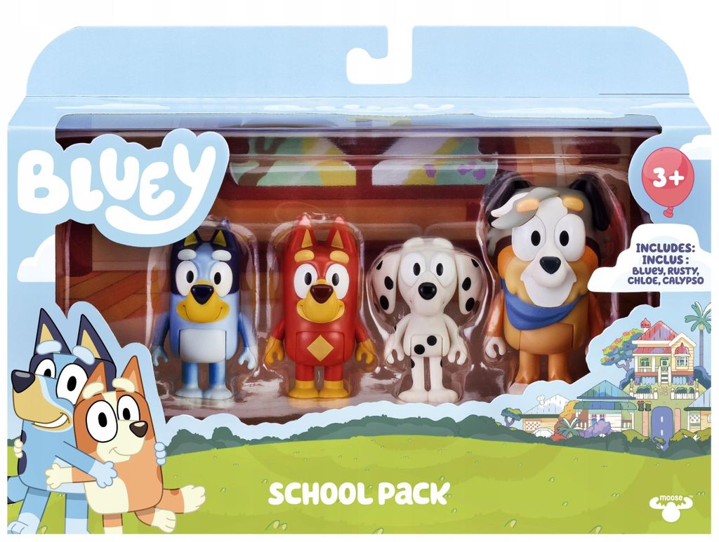 Bluey Figuren Schule 4er-Pack.