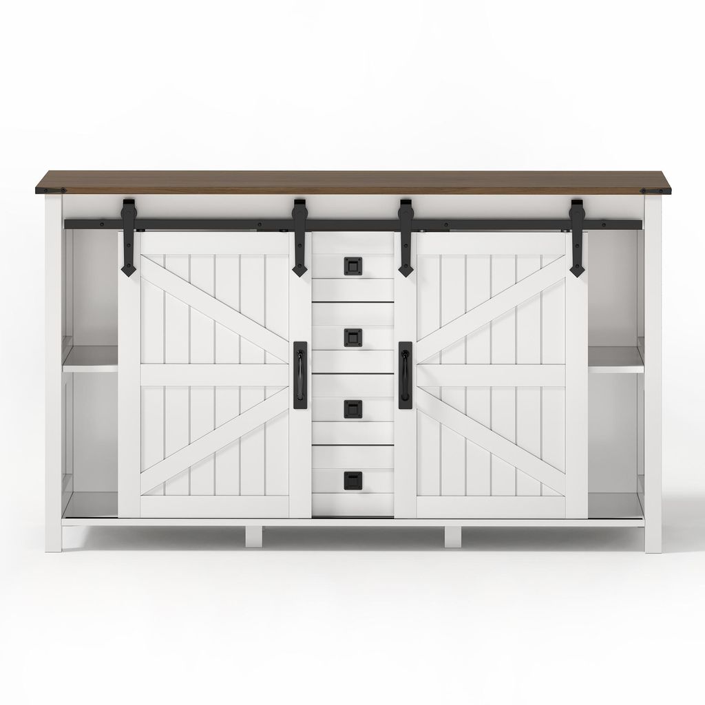 Merax Sideboard Kommode 137 cm mit 4 Schubladen und Produktbild 