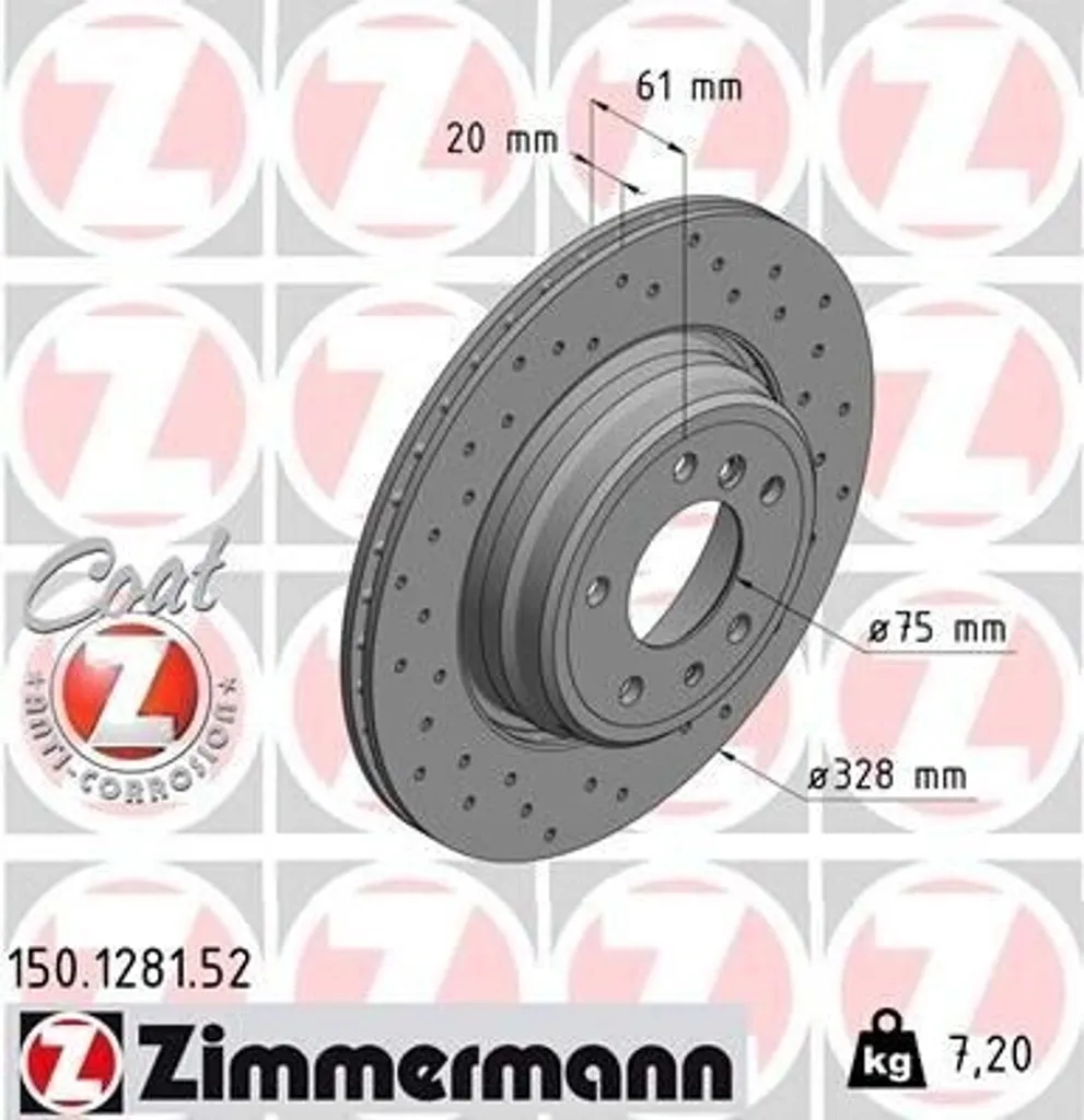 Disques de Frein Sport Zimmermann BMW Série 7 E38 740 750 et Série 8 850