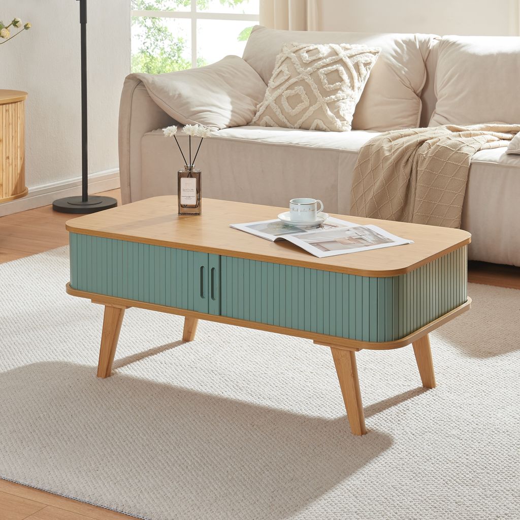 Table basse 'Tysvær' avec 2 portes coulissantes 100 x 50 x Image du produit 