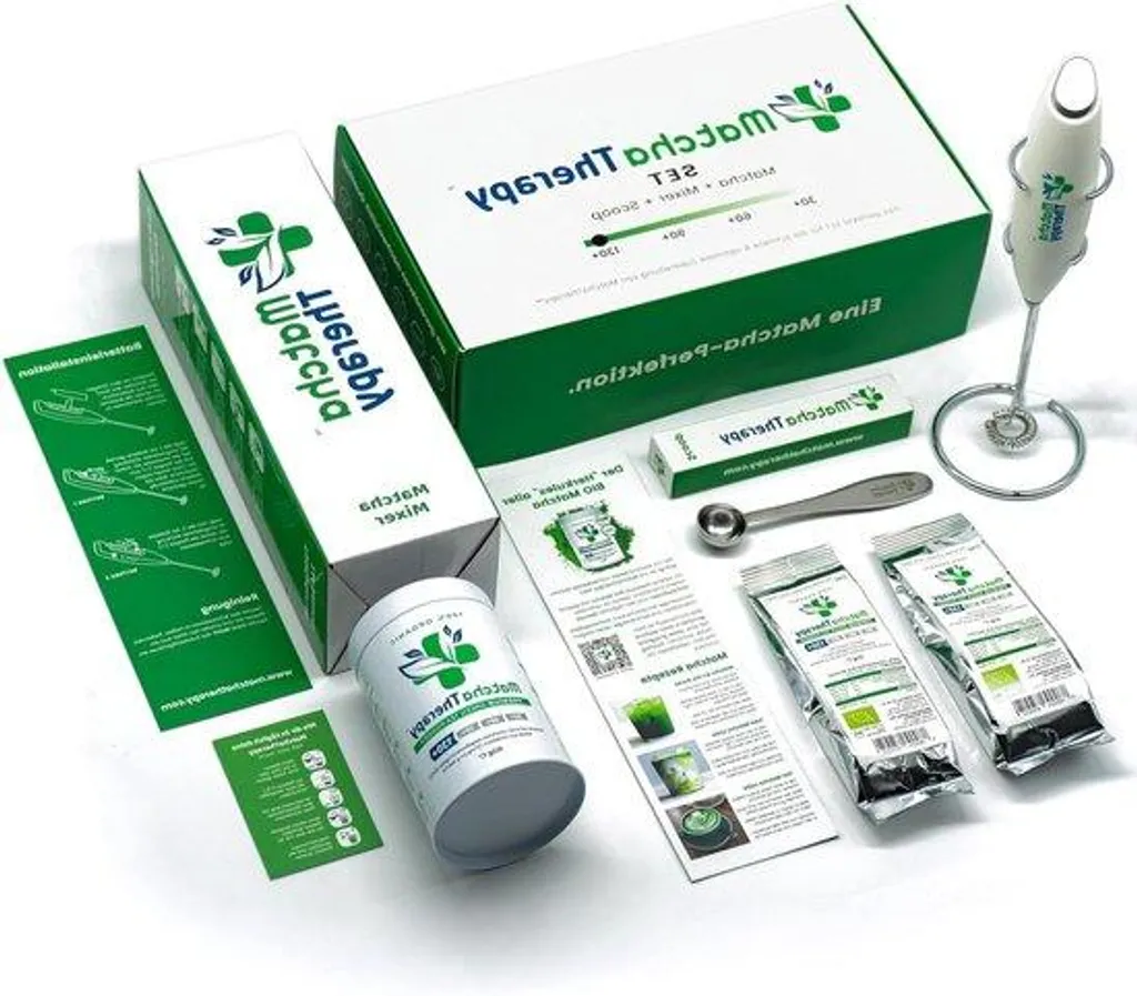 Thé vert en poudre 60g pour rituel bien-être avec mixeur et doseur inclus