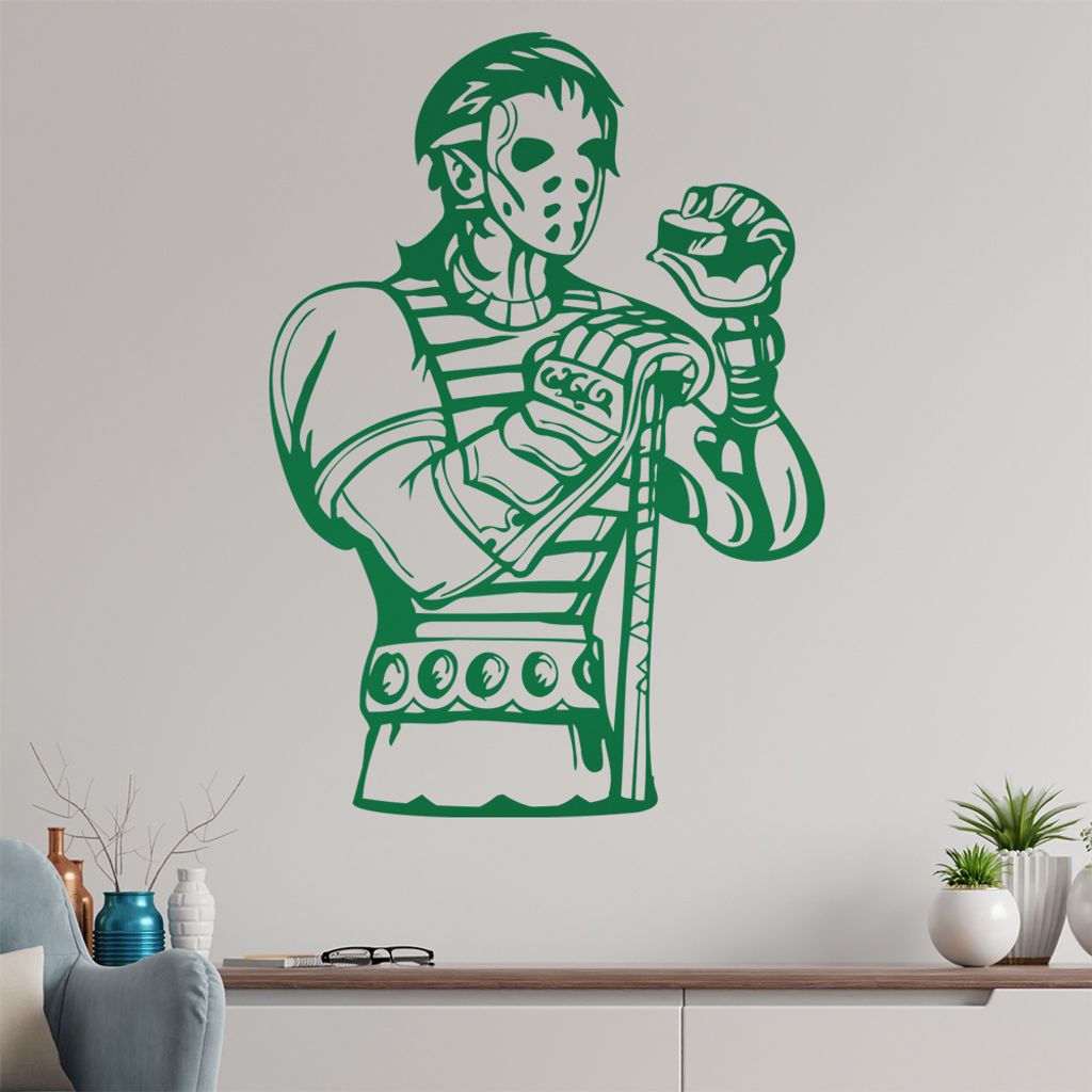 Eishockey Maske Wandtattoo in 6 Größen - Wandaufkleber Wall Sticker - Dekoration, Küche, Wohnzimmer, Schlafzimmer, Badezimmer