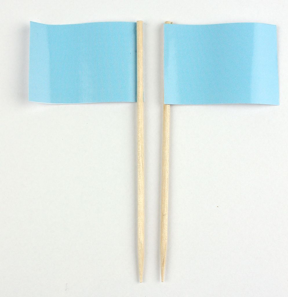 Party-Picker Flagge Uni Hellblau Babyblau Papierfähnchen in Produktbild 