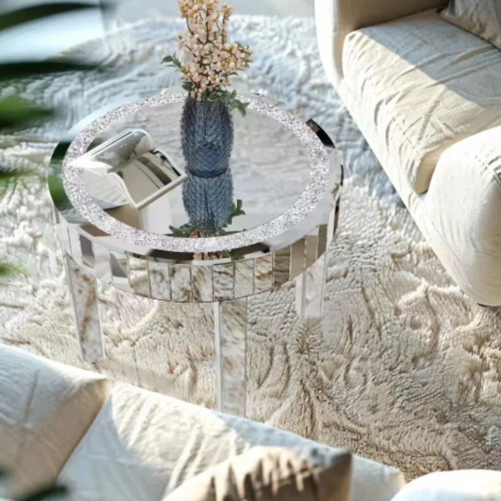 Table basse ronde look cristal Crystal Vaylen - Design transparent 50cm - 3