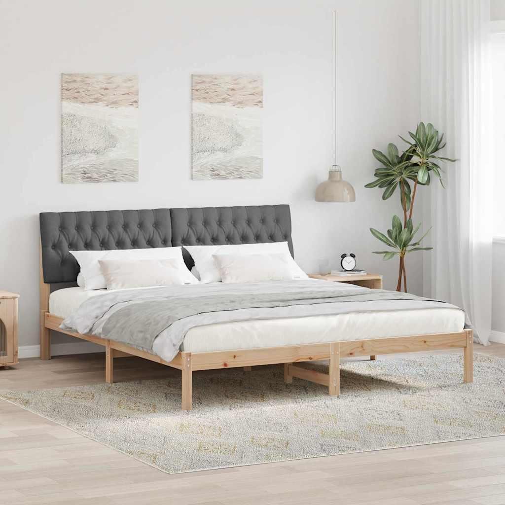 Maison Exclusive - Bettgestell mit gepolstertem Kopfteil Braun 180 x 200 cm