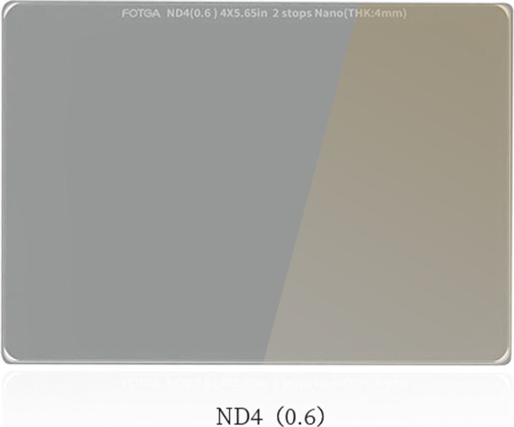 FOTGA 4 mm ND4 (0,6) 2-Stufen-Objektivfilter, 4 x 5,65 Zoll ND-Filter, optisches Glas, wasserdicht, kratzfest, mit multiresistenter Beschichtung