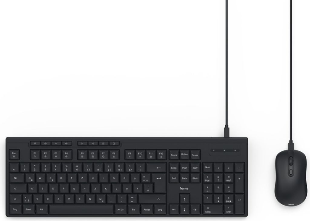 Hama CKM-200, Plná velikost (100 %), Kabel, USB, QWERTZ, Obrázek produktu 