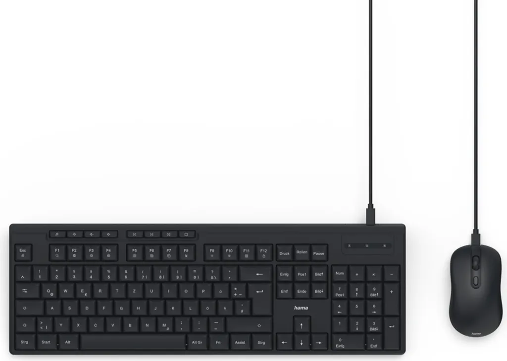 Pack Clavier AZERTY et Souris Filaire USB Hama CKM-200 Noir