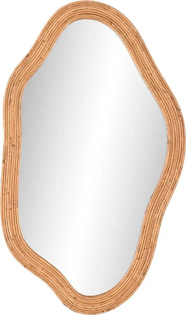Miroir mural pour agrandir la pièce en rotin naturel Urban 71x120,5 cm