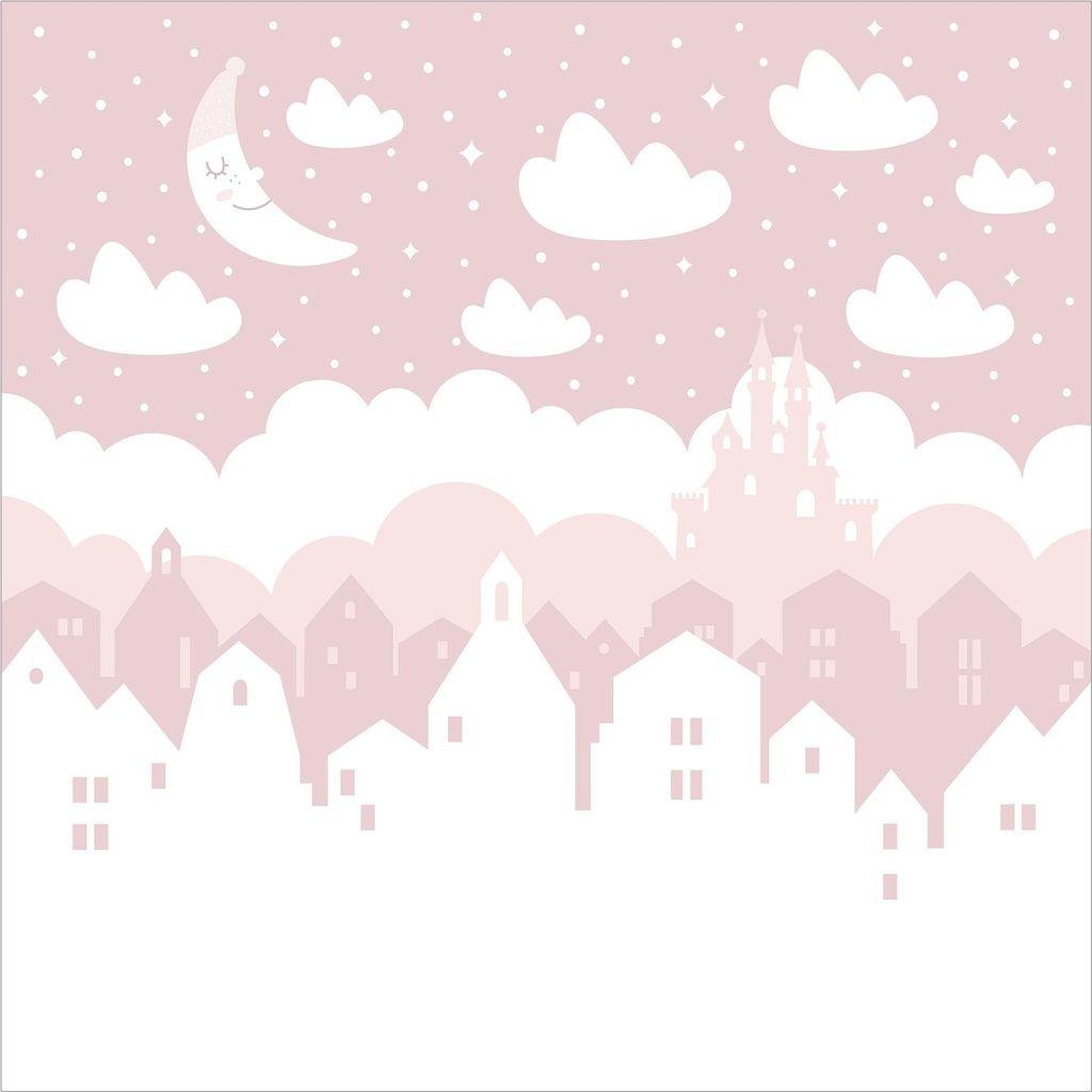 Fototapete mit Motiv - Vliestapete - Bildtapete UV-beständig Design rosa Illustration Wandtapete geruchsfrei