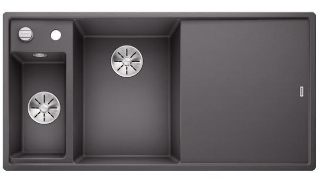 Spüle Blanco AXIA III 6 S 1000 x 510 mm felsgrau ohne Multifunktionsschale 524654 1 Spülbecken Mit Tropffläche Becken li