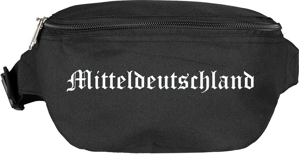 Mitteldeutschland Bauchtasche - Altdeutsch bedruckt - Gürteltasche Hipbag Schwarz