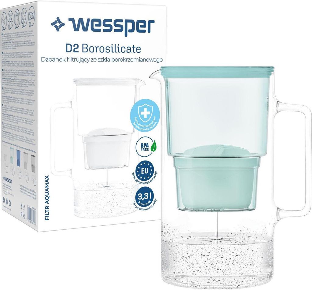 Wessper Set: AquaMax Crystalline 3L Glaskrug mit Filter + Produktbild 2