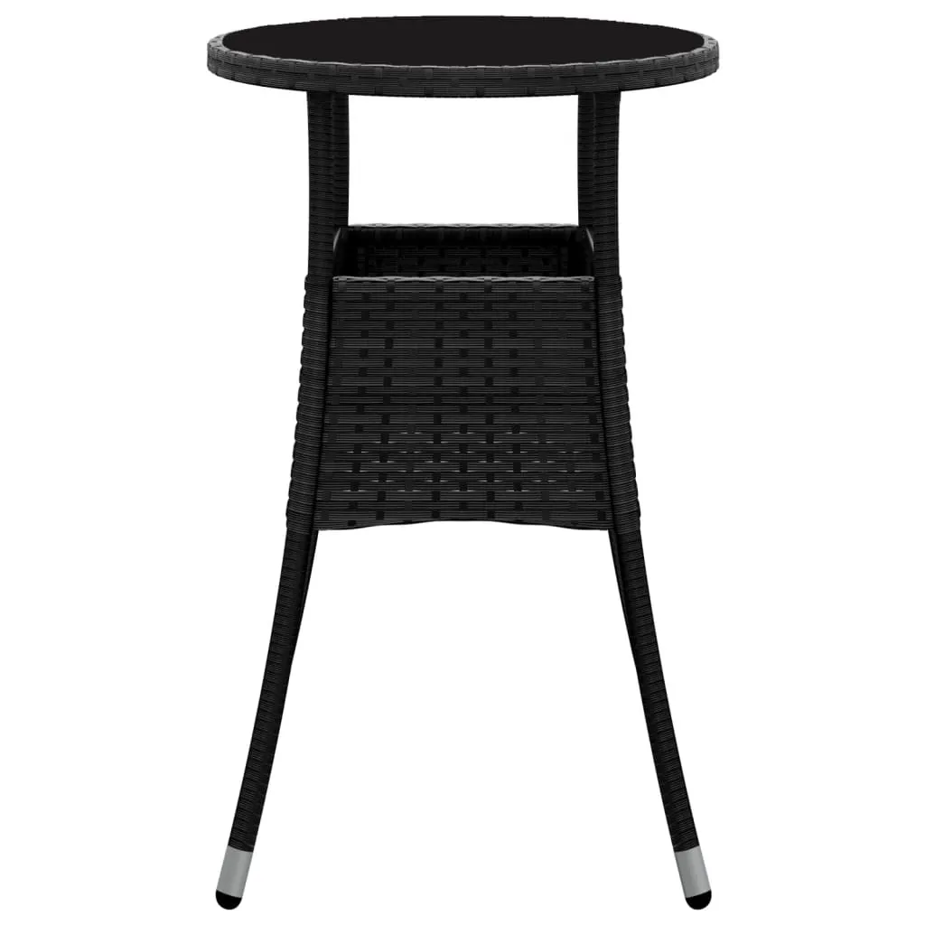 Table de jardin résistante aux intempéries Ø60 cm noir pour petit espace - 5