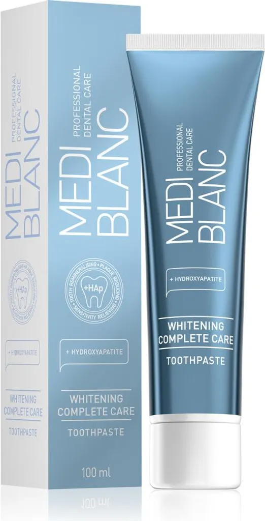 Dentifrice blancheur éclat, tube 100ml complet - Protection totale émail