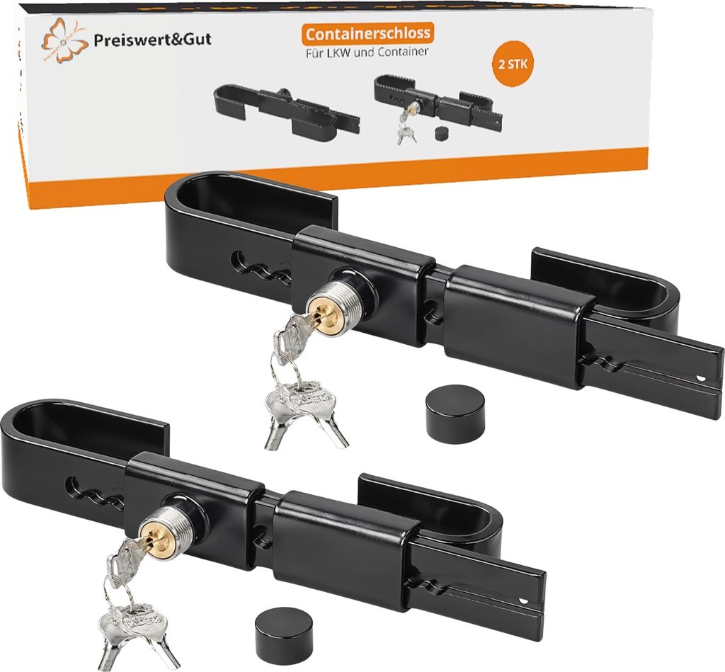 2x Frachtcontainer-Schloss inkl. 2 Schlüssel verstellbar Produktbild 