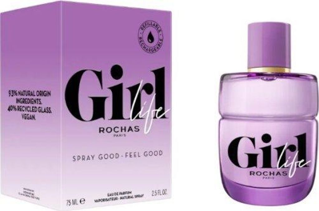 A product shot of a perfume bottle and its packaging.