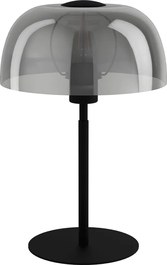 Luminaire Suspendu en Verre Transparent et Acier Noir EGLO Modèle 900141