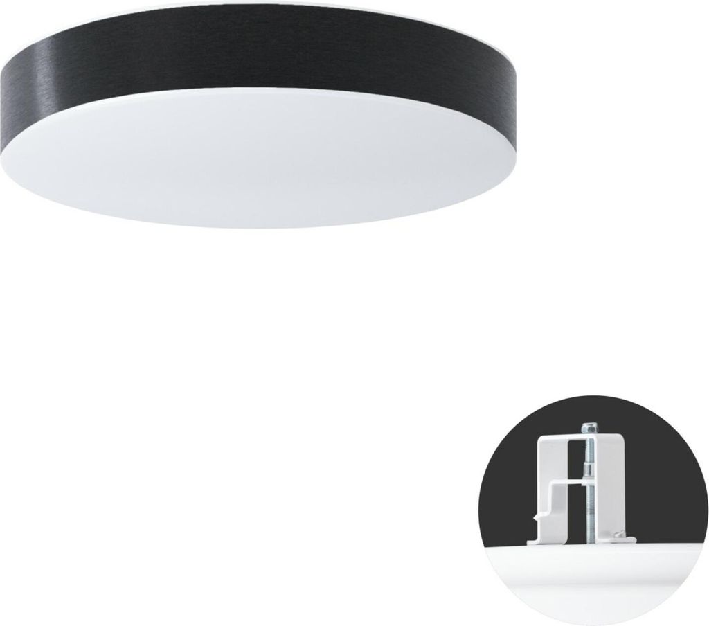 OSMONT DEL69321 DELIA CV1 Decken-/Wandleuchte, Kunststoff, halb eingelassen, weiß/weiß-schwarz, Schutzart IP44, 3000 K, 13 W LED HF