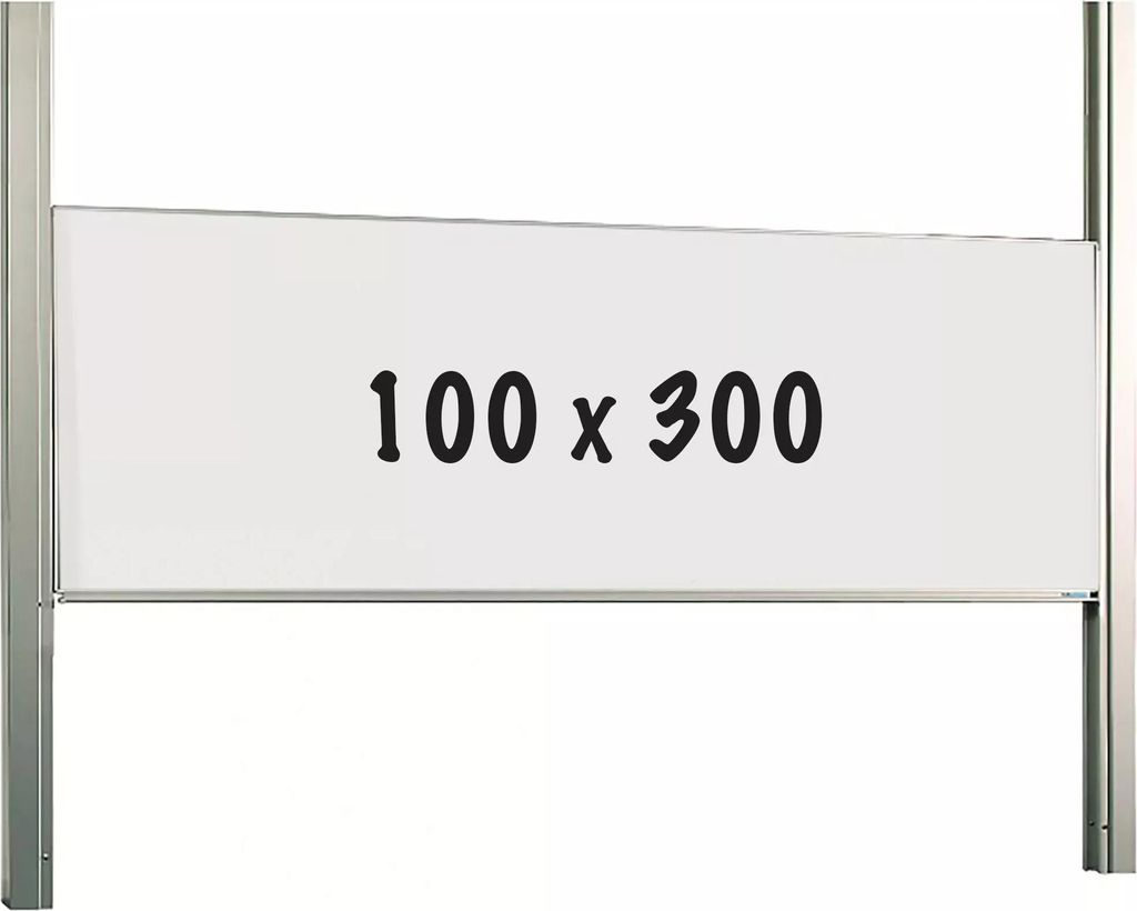 Whiteboard Deluxe Rueben - Emaillierter Stahl - Schiebemechanismus - Wochenplaner - Monatsplaner - Jahresplaner - Magnetisch - Weiß - 100x300cm