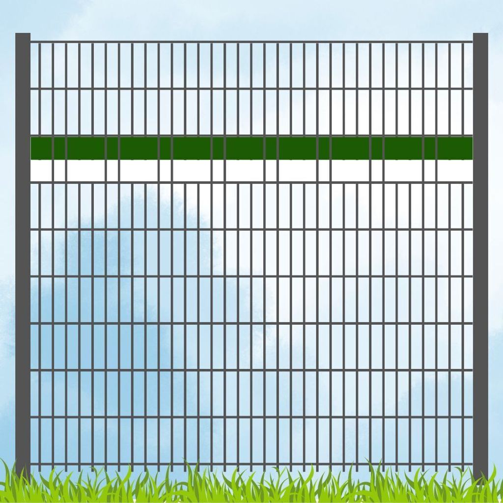 Sichtschutzstreifen in Vereinsfarben - Set GRÜN-WEISS Akzentstreifen