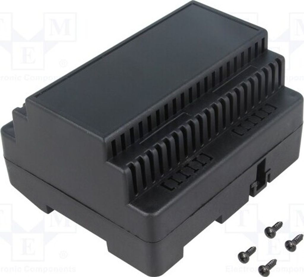 1x Gehäuse: für DIN-Schiene Y: 91mm X: 105mm Z: 60mm schwarz KM-71/BK Gehäuse fü