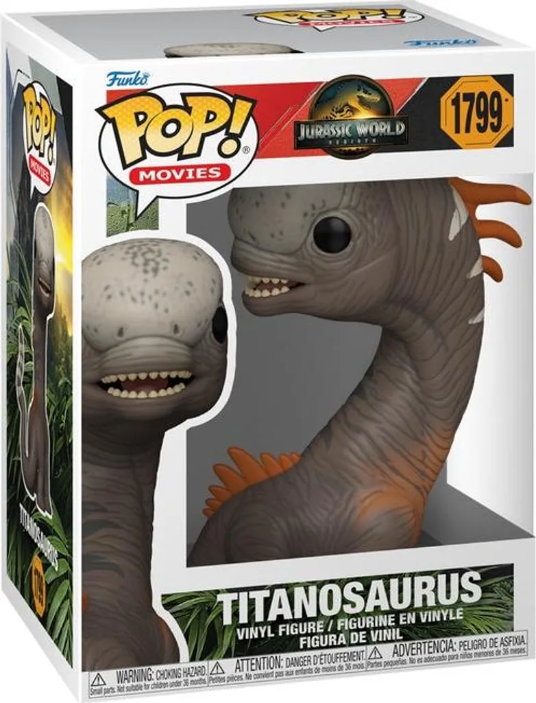 Cadeau geek Figurine Titanosaure Funko Pop! pour fan Jurassic World